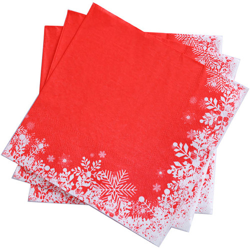 GGBOY 40 PCS Christmas Napkins, Xmas Christmas Snowflake Paper Napkins, Christmas Napkins Paper Holiday Napkins Christmas Cocktail Napkins Christmas Disposable Napkins Christmas Dinner Napkins