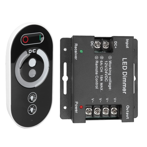 DC 12V 24V Wireless LED Dimmer with Remote Control, RF Touch LED Light Controller Dimming Controller for LED Strip Light