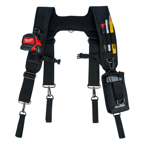 MELOTOUGH Tool Belt Suspenders Construction Bag Suspenders Padded Work belt Suspenders for Carpenter/Electrician/Roofing/Farmer work Suspension Rig(H Back)