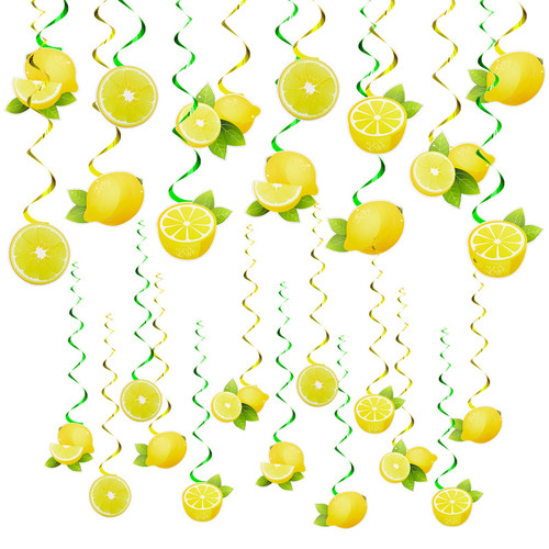40 Pcs Lemon Party Decorations Lemon Hanging Swirl Decorations Citrus Lemonade Party Hanging Decor for Boy Girl Baby Shower Kids 1st Birthday Summer Fruit Theme Party Favors Celling Home Office