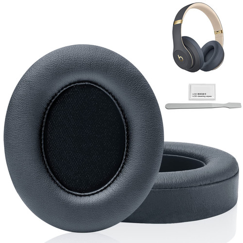 Beats Studio Replacement Earpads FEYCH 2 Pieces Noise Isolation Memory Foam Ear Cushions Cover for Beats Studio 2.0 Wired/Wireless B0500/ B0501 & Beats Studio 3.0(Titanium)