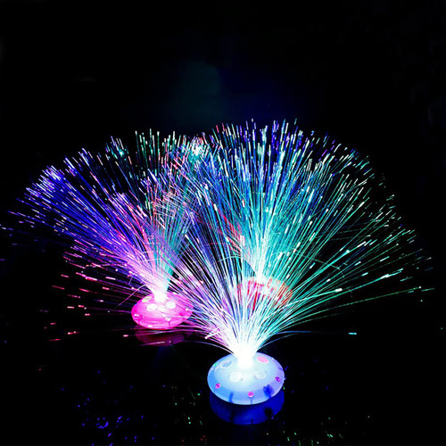 Rich Boxer 6 Pcs LED Multicolor Changing Fiber Light Colourful Changing Fibre Optic Fountain Party Light Nightlight Lamp Calming Lamp Christmas Gift