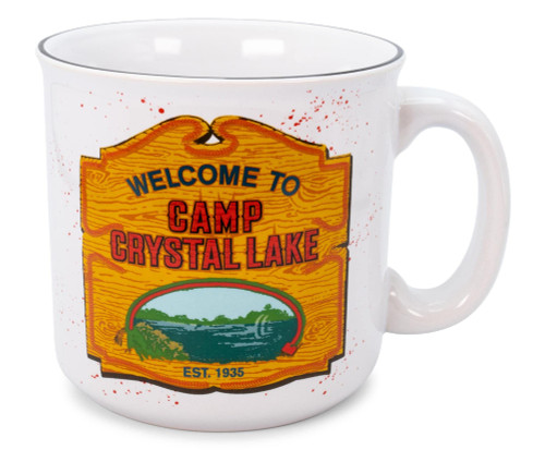 Friday the 13th Welcome To Camp Crystal Lake Ceramic Camper Mug | BPA-Free Large Mugs and Cups for Beverages, Home & Kitchen Essentials | Horror Movie Gifts And Collectibles | Holds 20 Ounces