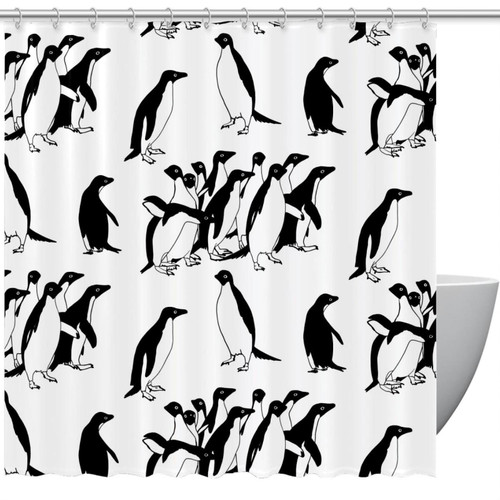 VAPOKF Shower Curtain for Bathroom Decor, Adorable Penguins Waterproof Polyester Fabric Bath Curtain Set with 12 Hooks - 66x72 Inches