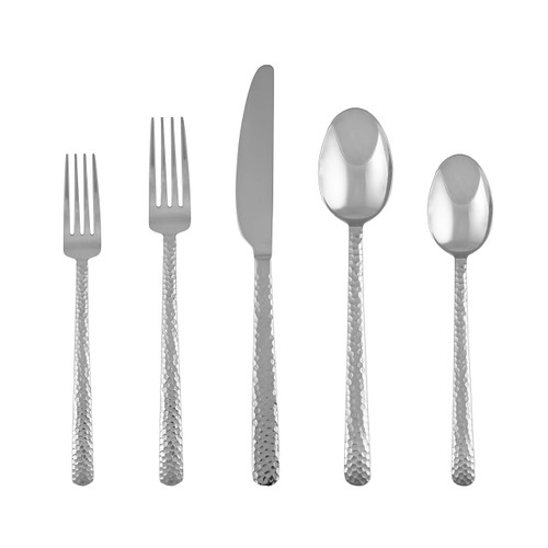 Cambridge Silversmiths Henrietta Hammered Mirror 20-Piece Flatware Set