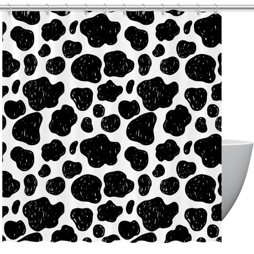 VAPOKF Shower Curtain for Bathroom Decor, Cow Skin Texture Waterproof Polyester Fabric Bath Curtain Set with 12 Hooks - 60x72 Inches