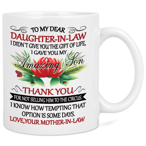 YHRJWN Daughter In Law Gifts - To My Dear Daughter In Law Mug - Daughter Gifts from Mom- Gifts for Daughter from Mother Mommy - Daughter Coffee Mug for Christmas Birthday Thanksgiving Day 11 Oz White YHRJWN Daughter In Law Gifts - To My Dear Daughter In Law Mug - Daughter Gifts from Mom- Gifts for Daughter from Mother Mommy - Daughter Coffee Mug for Christmas Birthday Thanksgiving Day 11 Oz White