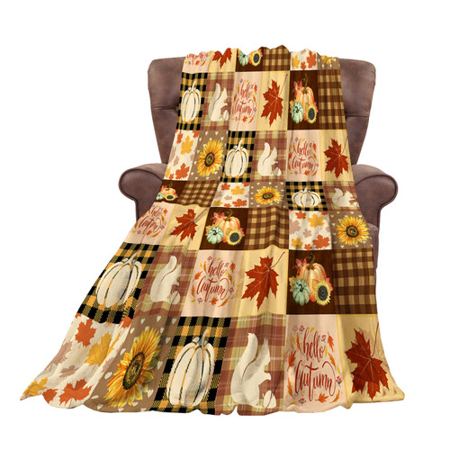 HANKCLES Fall Blanket Leaf Sunflower Pumpkin Blanket Fall Throw Blanket Hello Autumn Home Decor Blanket Flannel Fleece Squirrel Orange Plaid Blanket Lightweight Blanket for Bedroom Sofa Couch 60"X40" HANKCLES Fall Blanket Leaf Sunflower Pumpkin Blanket Fall Throw Blanket Hello Autumn Home Decor Blanket Flannel Fleece Squirrel Orange Plaid Blanket Lightweight Blanket for Bedroom Sofa Couch 60"X40"