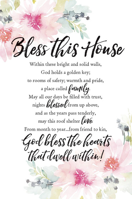 DEXSA Bless This House Wood Plaque with Inspiring Quotes 6"x9" - Elegant Frame Wall & Tabletop Decoration | Easel & Hanging Hook | Christian Family Religious Home Decor Saying | Made in the USA