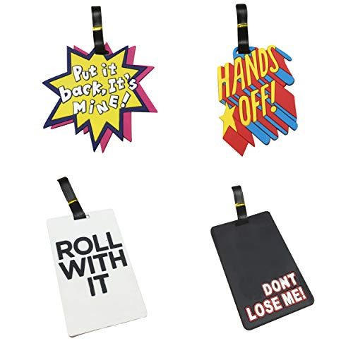 4 Pack Luggage Tags Bright Colors Business Card Holder Suitcase Tags by OVOV (4 pcs)