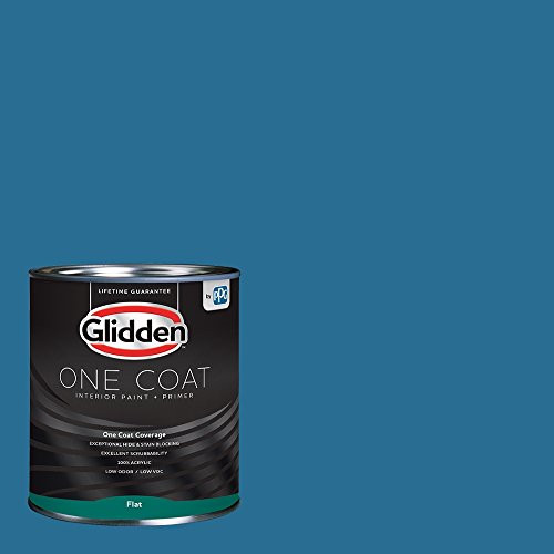Glidden Interior Paint + Primer: Teal/Aqua Interior Paint /Blue Oasis, One Coat, Flat, 1 Quart