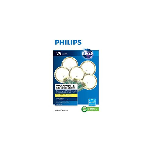 Philips Clear Globe LED String Lights Set of 25 G40 Bulbs Indoor / Outdoor
