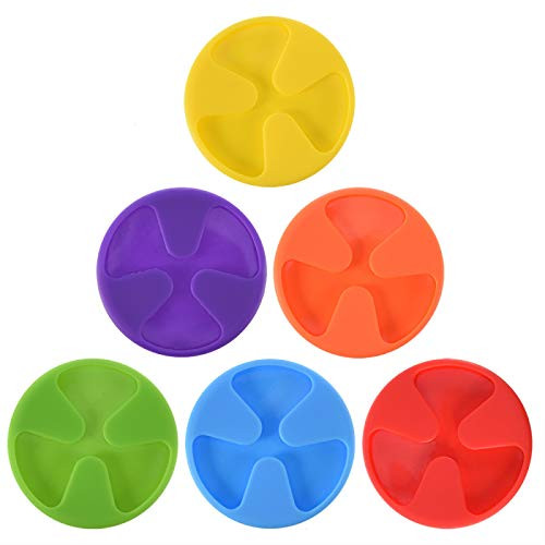 Wine Glass Coasters, Set of 6 Silicone Grip Coasters Markers Slip On Stemware Charms Dining Beverage Accessories