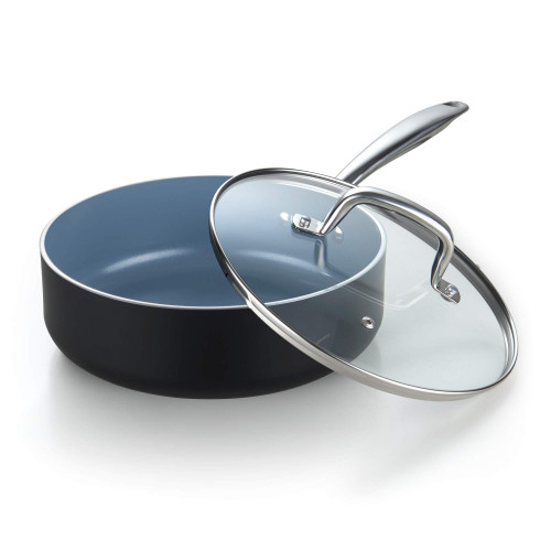 Cook N Home 02690 Ceramic Nonstick Coating Deep Saute Fry Pan with Lid 3.5-Qt, Grey Cook N Home 02690 Ceramic Nonstick Coating Deep Saute Fry Pan with Lid 3.5-Qt, Grey