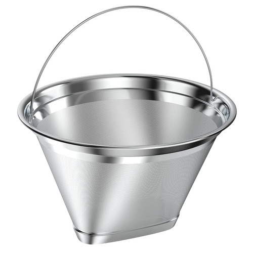 Stainless Steel Reusable Coffee Filter Compatible with Ninja Coffee Maker, 4 Cone Coffee Filters Coffee Basket, Permanent Coffee filters fit for Ninja CFP201 CFP300 CFP301 CFP307