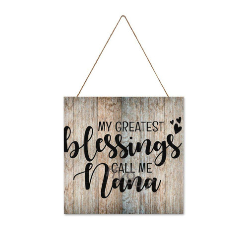 rfy9u7 Wood Plaque Sign Wall Hanging Art My Greatest Blessings Call Me Nana Farmhouse Rustic Home Kitchen Bathroom Decorations 12x12inch