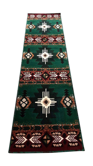 Southwest Native American Runner Area Rug Hunter Green Design C318 (2 Feet X 7 Feet)