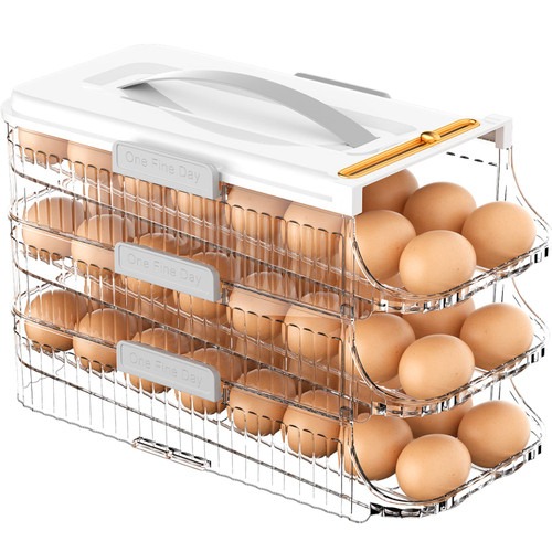 Egg Holder for Refrigerator 3 Layer Egg Storage Container with Handle Rolling Egg Organizer for Refrigerator Egg Dispenser Clear Egg Tray Stackable Fridge Organizer Bins Egg Storage Box Egg Cartons Egg Holder for Refrigerator 3 Layer Egg Storage Container with Handle Rolling Egg Organizer for Refrigerator Egg Dispenser Clear Egg Tray Stackable Fridge Organizer Bins Egg Storage Box Egg Cartons