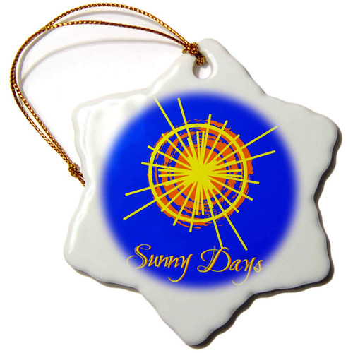 3dRose Image of Orange and Yellow Sun, The Text Sunny Days on Blue... - Ornaments (orn-287191-1) 3dRose Image of Orange and Yellow Sun, The Text Sunny Days on Blue... - Ornaments (orn-287191-1)