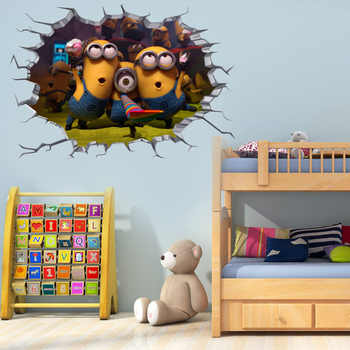 Cartoon Wall Decals Realistic Stereoscopic Self-Adhesive Vinyl Waterproof Decorative Wall Sticker Home Decor for Kid Nursery Bathroom Bedroom Living Room Party Gift Supplies (15.7"x23.6")