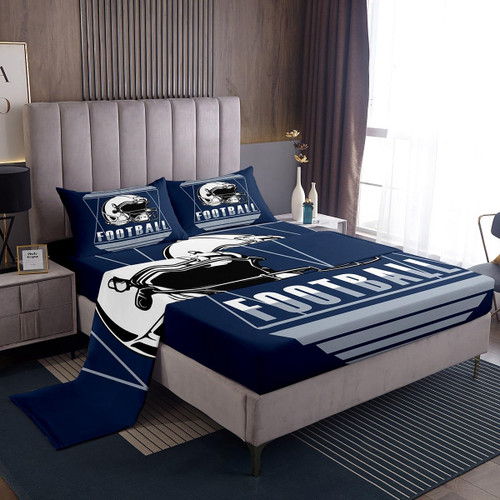 Feelyou Football Bed Sheets Sports Sheet Set Soccer Ball Grey Blue Bed Set for Boys Girls Children Teens Bedroom Decor 3D America Football Sheets Bedroom Collection 3Pcs Twin Size Feelyou Football Bed Sheets Sports Sheet Set Soccer Ball Grey Blue Bed Set for Boys Girls Children Teens Bedroom Decor 3D America Football Sheets Bedroom Collection 3Pcs Twin Size