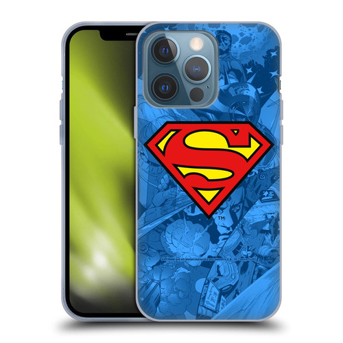 Head Case Designs Officially Licensed Superman DC Comics Collage Comicbook Art Soft Gel Case Compatible with Apple iPhone 13 Pro