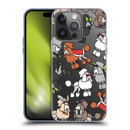 Head Case Designs Miniature Poodle Dog Breed Patterns 2 Soft Gel Case Compatible with Apple iPhone 14 Pro