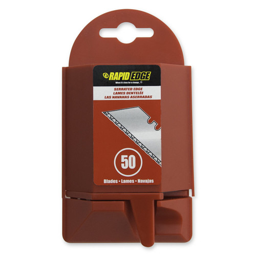 Rapid Edge All-Purpose Rapid Edge Serrated Utility Knife Blades (50 blades), 1-Pack