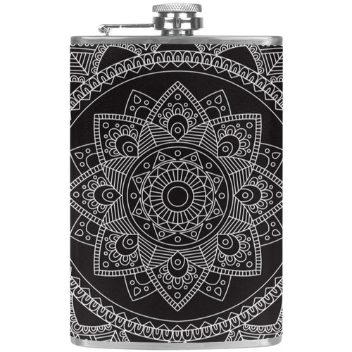 Flask for Liquor and Funnel, 8 Oz Leak Proof Stainless Steel Pocket Hip Flask Geometry