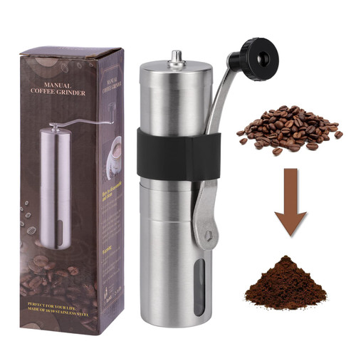 Manual Coffee Bean Grinder, Stainless Steel Burr Hand Coffee Grinder, Hand Coffee Mill with Adjustable Setting for Aeropress, Drip Coffee, Espresso, French Press, Turkish Brew, coffee gift Manual Coffee Bean Grinder, Stainless Steel Burr Hand Coffee Grinder, Hand Coffee Mill with Adjustable Setting for Aeropress, Drip Coffee, Espresso, French Press, Turkish Brew, coffee gift