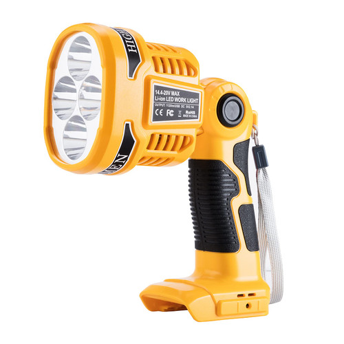 Hiesuan Led Work Light for Dewalt 20V Max Lithium Battery DCB206 DCB205 Rechargeable 12W 1120LM Cordless Work Light with 5V 2.1A USB Port Handheld Jobsite Spotlight with 110 Degree Pivoting Head