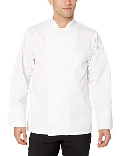 Chef Works Men's Monza Executive Chef Coat, WHITE Medium