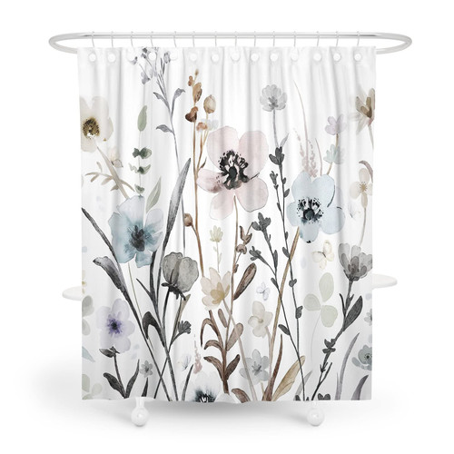 JIYANJ Floral Shower Curtains for Bathroom Flower Shower Curtain Set White Gre Cute Modern Shower Curtain Fabric Shower Curtain Waterproof Farmhouse Shower Curtain with 12 Hooks 72 X 72 Inches JIYANJ Floral Shower Curtains for Bathroom Flower Shower Curtain Set White Gre Cute Modern Shower Curtain Fabric Shower Curtain Waterproof Farmhouse Shower Curtain with 12 Hooks 72 X 72 Inches