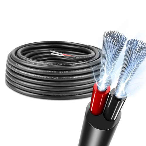 RESHAKE 20 Gauge 2 Conductor Electrical Wire, 49.2FT Low Voltage 20/2 Tinned Copper Wire, 20 AWG 2 Wire Cable, Flexible Extension Cord for LED Strips Light Lighting, Outdoor Waterproof Stranded Wires