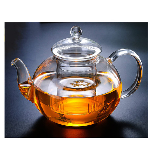 Glass Teapot Stovetop Safe, 20.3oz/600ml Clear Teapot with Removable Infuser, Loose Leaf and Blooming Tea Maker Glass Teapot Stovetop Safe, 20.3oz/600ml Clear Teapot with Removable Infuser, Loose Leaf and Blooming Tea Maker
