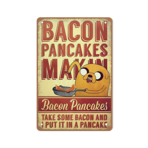 Bacon Pancakes tin Sign, Retro Adventure Time tin Sign, Vintage Cartoon Character tin Sign, Adventure Time Gifts, Metal Tin Sign Wall Decoration Man Hole Bar Home Decor 8X12 Inches Bacon Pancakes tin Sign, Retro Adventure Time tin Sign, Vintage Cartoon Character tin Sign, Adventure Time Gifts, Metal Tin Sign Wall Decoration Man Hole Bar Home Decor 8X12 Inches