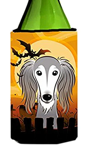 Caroline's Treasures Halloween Saluki Wine Bottle Koozie Hugger, 750 ml, Multicolor
