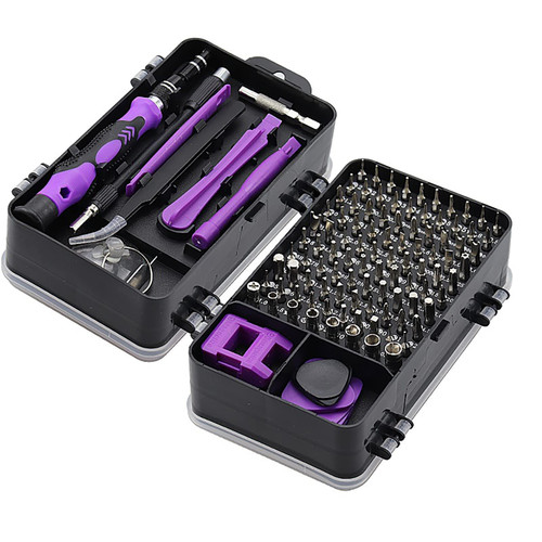 115 in 1 Screwdriver Set Mini Precision Screwdriver Multi Computer PC Mobile Phone PS4 Laptop Device Repair INSULATED Hand Home Tools (Purple)