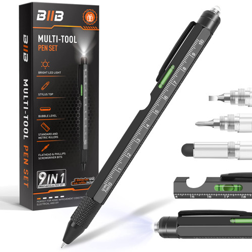 BIIB Gifts for Men, 9 in 1 Multitool Pen Birthday Gifts for Boyfriend, Cool Gadgets Gifts for Him, Mens Gifts for Men Who Want Nothing, Unique Tools Gadgets for Men, Him, Grandpa, Boyfriend BIIB Gifts for Men, 9 in 1 Multitool Pen Birthday Gifts for Boyfriend, Cool Gadgets Gifts for Him, Mens Gifts for Men Who Want Nothing, Unique Tools Gadgets for Men, Him, Grandpa, Boyfriend