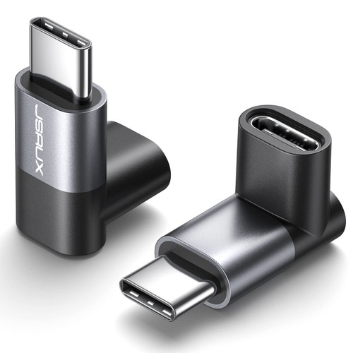 JSAUX 90 Degree USB-C Male to USB-C Female Adapter, Right Angle 2-Pack 40Gbps Data Transfer 100W USB Type C PD Extender Compatible with ROG Ally, Steam Deck, Switch and More Laptop, Tablet, Phone JSAUX 90 Degree USB-C Male to USB-C Female Adapter, Right Angle 2-Pack 40Gbps Data Transfer 100W USB Type C PD Extender Compatible with ROG Ally, Steam Deck, Switch and More Laptop, Tablet, Phone
