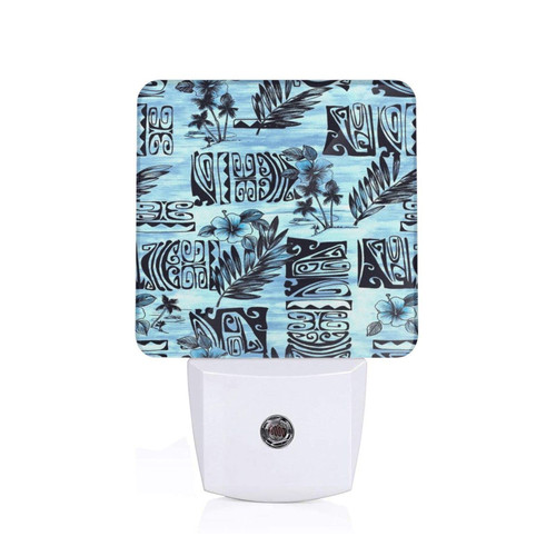 Allgobee Night Light Hawaiian-Hibiscus-Blue-Floral Dusk to Dawn Sensor,Automated On Off,Home Decor for Kitchen,Bathroom,Bedroom