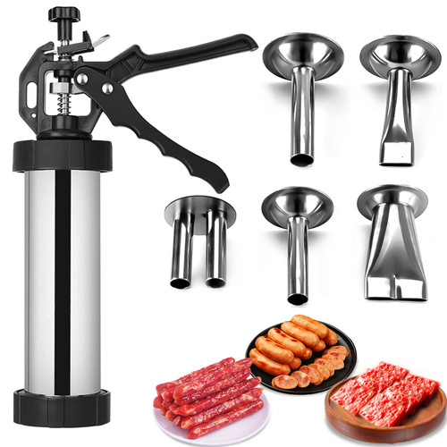 Jerky Gun Jerky Making Kit - Jerky Maker Jerky Cannon Meat Gun Stainless Steel Jerky Gun Large Capacity Jerky Making Kit Beef Jerky Gun(01)