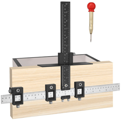 ALLmeter Aluminum Alloy Cabinet Hardware Jig,Adjustable Drill Guide Template Tool for Installation of Door Drawer Front Knobs Handles and Pulls,Drill Guide for Woodworking and Cabinet Installation