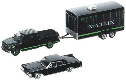 1:64 Hollywood Hitch & Tow Series 4 - The Matrix - 2015 Ford F-150-1995 Lincoln Continental - Enclosed Trailer 31040-B By Greenlight