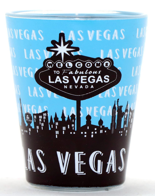 Las Vegas Nevada Baby Blue Skyline Shot Glass ctm