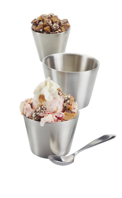 American Metalcraft DWSC85 Sauce Cup, Double Wall, Stainless Steel, 8.5oz. Capacity, 3-5/8" Dia., 3" H