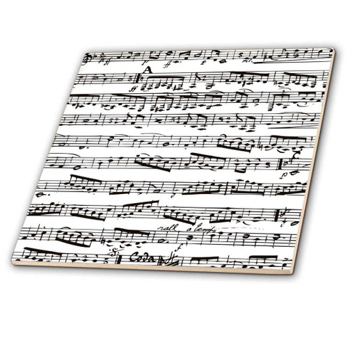3dRose Musical Notes - Sheet Music - Piano Notation - Black and White - Ceramic Tile, 6-Inch (ct_203236_2) 3dRose Musical Notes - Sheet Music - Piano Notation - Black and White - Ceramic Tile, 6-Inch (ct_203236_2)