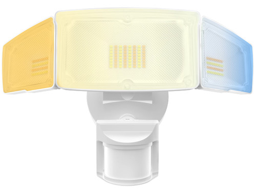 JJC 4600LM 3CCT Selectable LED Security Lights Motion Sensor Flood Light Outdoor,40W(300W Equiv.) 5000K/4000K/3000K Adjustable Color Changing Security Lights Motion Outdoor, IP65 Waterproof White