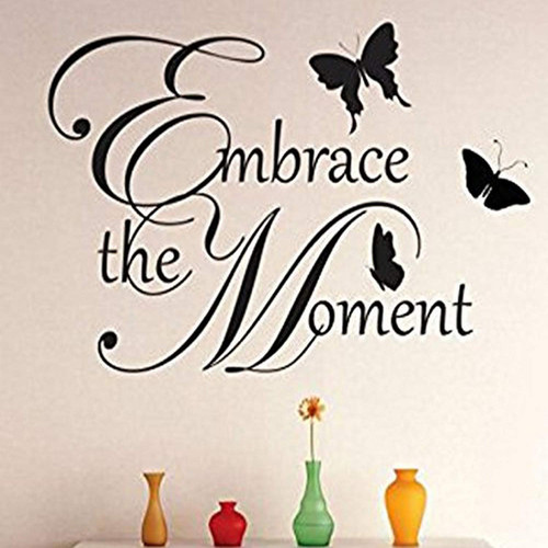 Design with Vinyl 3 Zzz 634 Decor Item Embrace The Moment Butterfly Inspirational Life Quote Wall Decal Sticker, 20 x 30-Inch, Black Design with Vinyl 3 Zzz 634 Decor Item Embrace The Moment Butterfly Inspirational Life Quote Wall Decal Sticker, 20 x 30-Inch, Black