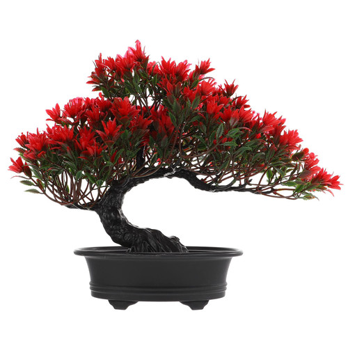 Happyyami Artificial Bonsai Tree Potted Tree Bonsai Artificial Plants Artificial Bonsai Juniper Tree Potted Faux Pine Bonsai Fake Plant for Home Indoor Office Decor